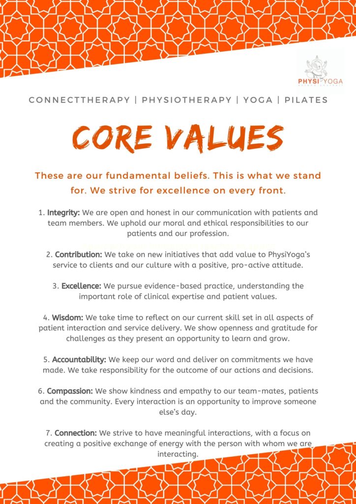 PhysiYoga Core Values Statement